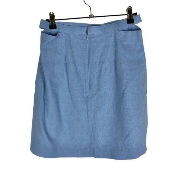 Abercrombie & Fitch Light Blue Cut Out Waist Linen Mini Skirt S - Picture 2 of 3